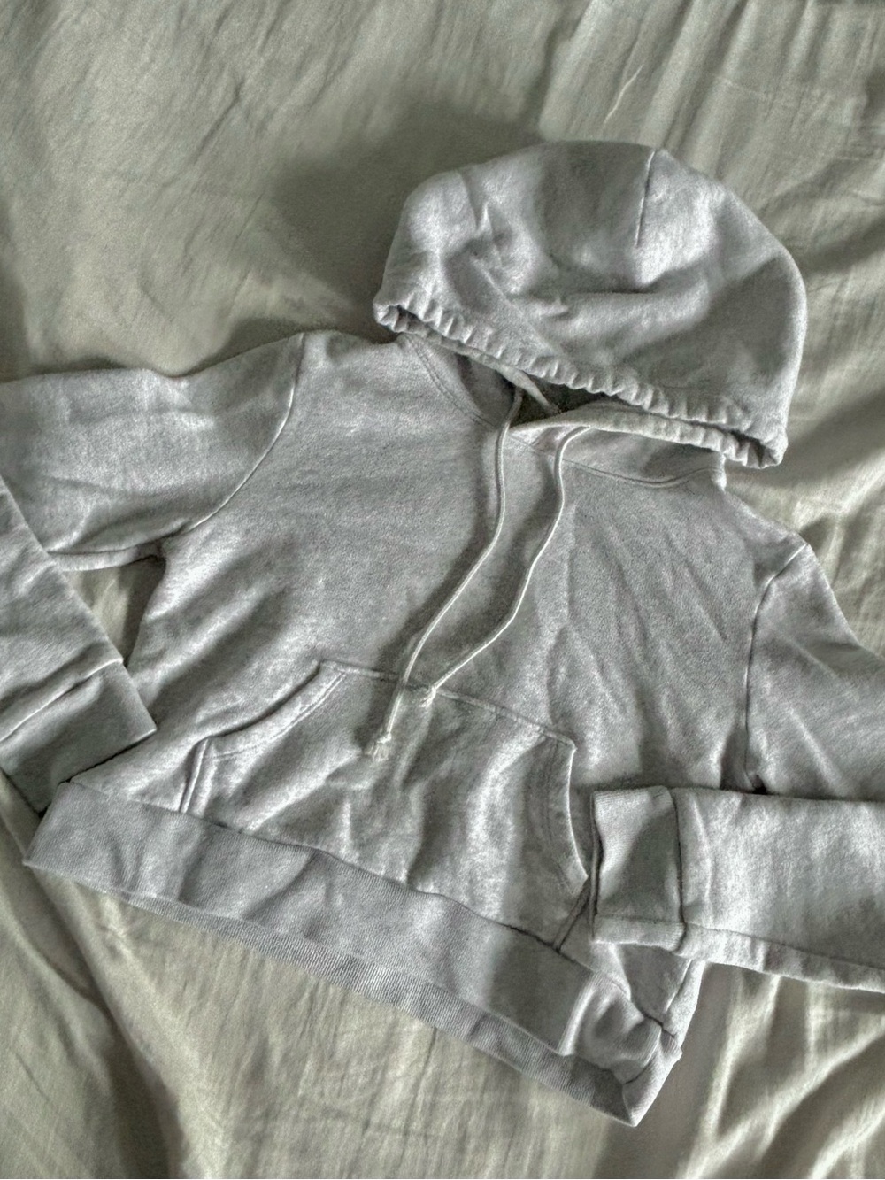 Sunday Best Grey Cropped Hoodie Womens